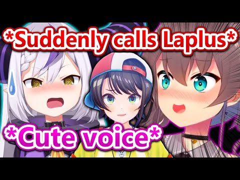 Laplus Reveals Cute Off-Stream Voice When Matsuri Suddenly Calls Her On Stream...