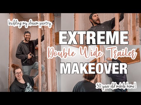 EXTREME MAKEOVER — DOUBLE WIDE TRAILER EDITION! Mobile home kitchen | mobile home makeover series