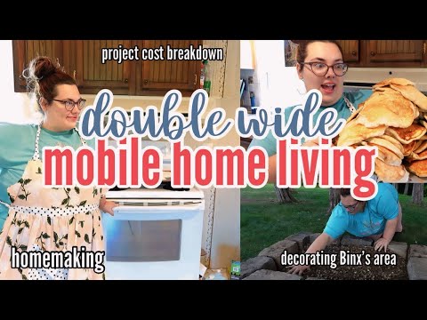 🏡 HOW MUCH I SPENT ON A RECENT MOBILE HOME PROJECT | decorating Binx’s area | MOBILE HOME LIVING