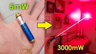 Crazy Keychain Laser Pointer Upgrades. 5mW to 3000mW+