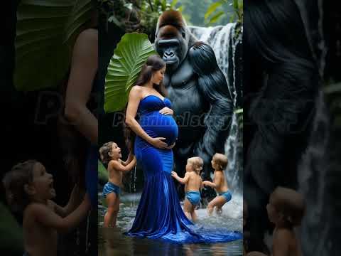 Gentle gorilla journey#viralshort #trendingshort #happy #gorilla #animallover#pregnentwomen