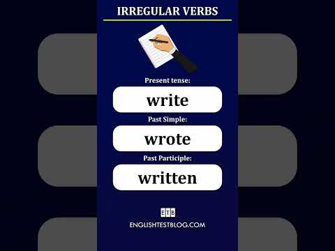 Irregular verbs: Write / Wrote / Written