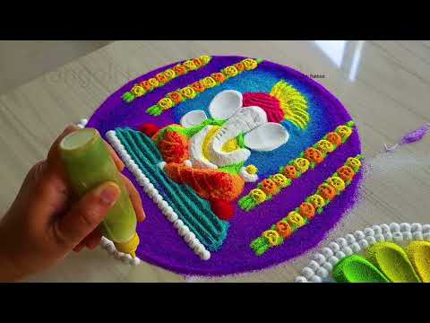 Easy rangoli designs | Satisfying video | Ganesh rangoli designs