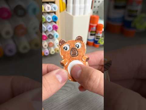 🤎Cute Capybara moving eyes 👀!? #cute #cutecrafts #papercraft #crafts #craft #diy #thingstodo