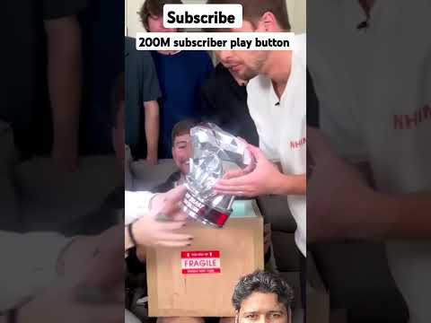 Unboxing 200M Subscriber play button #playbuttonunboxing #playbutton #shorts #mrbeast