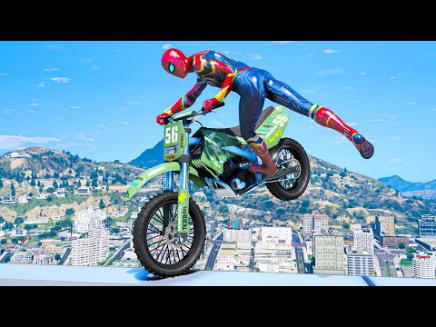 GTA 5 IRON SPIDERMAN Bike Ragdolls Compilation (Euphoria Physics Showcase) #1