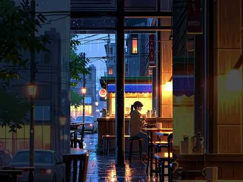 Coffee shop lofi, lofi rain in city #shorts #youtubeshorts #lofi