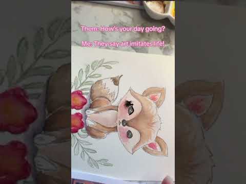 Watercolor whoopsie #cottagecore #ytshorts #woodlandanimals #watercolorpainting  #watercolor #fox