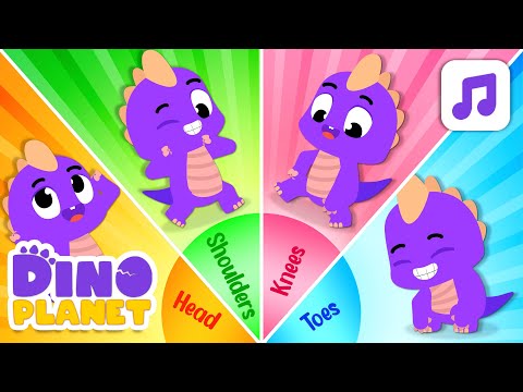 Head, Shoulder, Knees & Toes🧍🏻🧍🏻‍♀️ | Nursery Rhyme | Dino Cartoon, Songs for Kids - DINO Planet