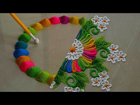 Very Easy rangoli designs for beginners |Satisfying video | sand art