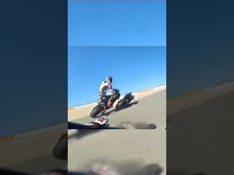 Motorcycle Slides Into Other Biker, Causing A Crash | ​⁠@broccolirider5223 #crash #motorcycle