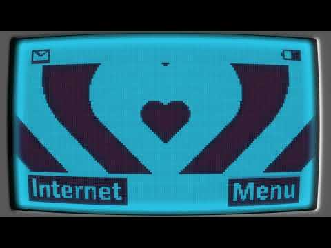 Teal Blue and Black Y2k Nokia Monochrome Heart Background || 1 Hour Looped HD