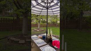 Alfresco dining with Abba Patio Lyon umbrella. Linked on Amazon Storefront and LTK ellenblisshome