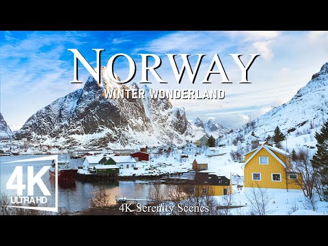 4K Norway Winter Wonderland ❄ Snow-Capped Fjords, Frozen Landscapes, Magic of the Northern Lights