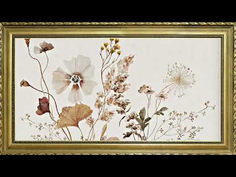 SPRING PRESSED FLORAL FREE TV ART WALLPAPER SCREENSAVER BACKGROUND VINTAGE FRAMED SAMSUNG TV ART 3HR