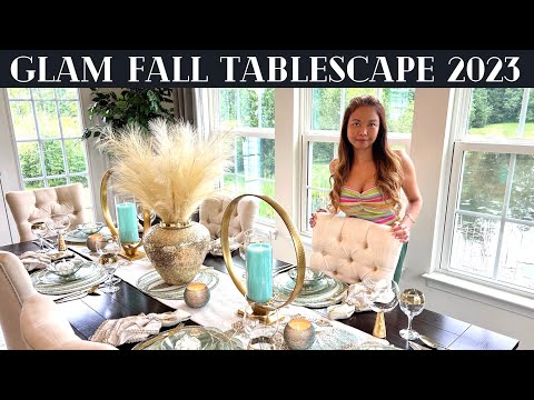 NEW* Decorate With Me | OVER THE TOP GLAM FALL TABLESCAPE | Home Decor #glam