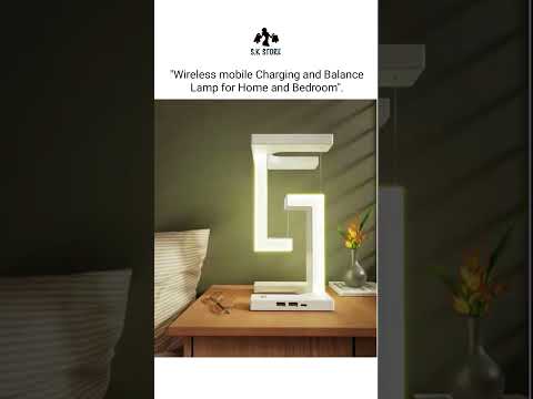 Smart wireless mobile charging with beautiful balance table lamp for home and bedroom #shortsvideo