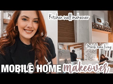 *KITCHEN WALL MAKEOVER* REMODELING OUR OLD DOUBLE WIDE ONE AREA AT A TIME | mobile home makeover