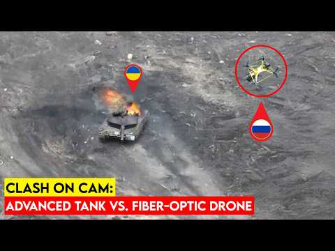 Watch! Russian Fiber-Optic Drone Destroys Leopard 2A6 Tank in Kursk!