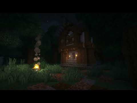 🌙 Night Cozy Forest Cottage | Minecraft Music & Ambience