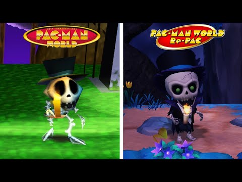 Pac-Man World Re-Pac - Enemies Comparison (Original vs Remake) - Side by Side