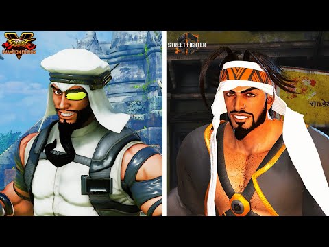 Street Fighter 6: Rashid DLC - Character Model Comparison - SF5 vs SF6