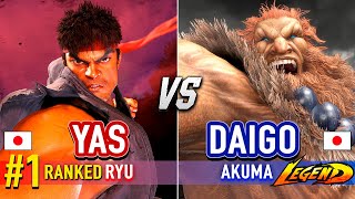 SF6 🔥 YAS (#1 Ranked Ryu) vs DAIGO (Akuma) 🔥 Street Fighter 6 High Level Gameplay