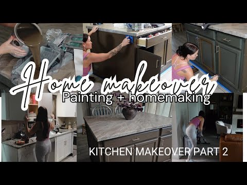 SMALL KITCHEN MAKEOVER ! Painting my kitchen island + Homemaking @Karrielynn