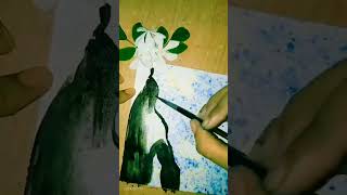 Sawan somvar special  2024 mahadev painting with leaves and flowers 🌿🌼🌿#shortvideo #trendingshorts