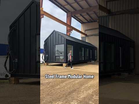 Touring A blacked out PREFAB HOME built from Steel #hometour #prefabhouse #modularhome