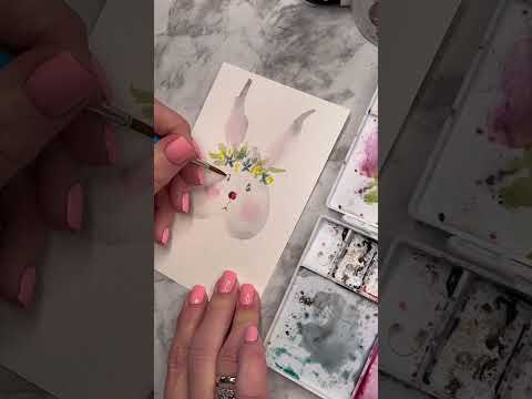 Watercolor Easter Bunny Painting tutorial