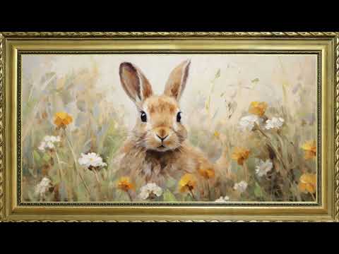 VINTAGE EASTER TV ART SCREENSAVER WALLPAPER BACKGROUND NOSTALGIC FRAMED SAMSUNG TV ART OIL PAINTING