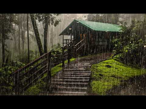 Heavy Rain on Roof to SLEEP Faster & Deeper - Goodbye Insomnia with Heavy Rain - Relax, ASMR