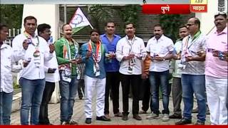 Pune : NCP protest for governments low quality material