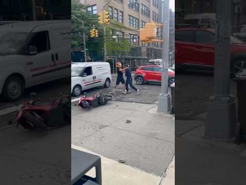 Angry Man Pushes Bike Over, Then Fist Fight Breaks Out | ​⁠@lion4mx207 #motorcycle #karen #fight