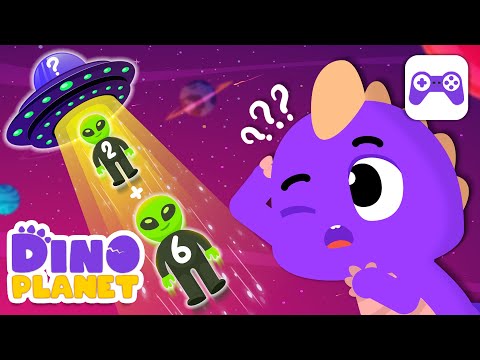 Math - Addition within 10 | 👾👽🎮 Alien game | Dino Cartoon Class