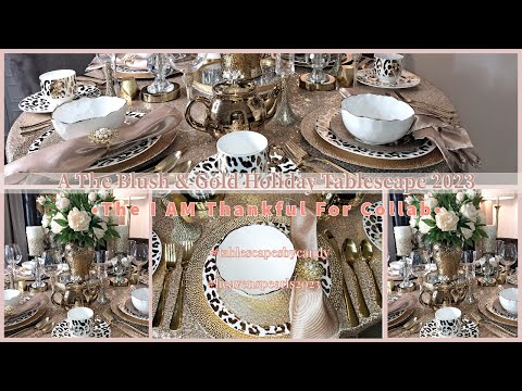 The Blush Pink and Gold Holiday Tablescape | 2023 Holiday Home Decor | Heavens Pearls 2023