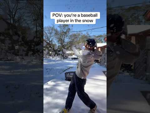 Every ball player knows this feeling #snow #baseballplayer #homerun #pov