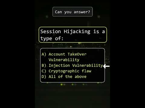 Session Hijacking is a type of? Can you answer? #shorts #hacker  #cybersecurity #quiz #coding