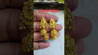 gold jhumka designs with weight and price ✨ jhumka designs 2024 #jhumka #jewellerydesign