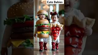 Burger and Pizza Babies #beautiful#charmingbabies#aibaby#aibabies#aibabiespizza