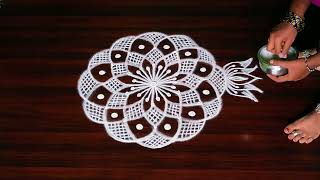 Latest creative easy rangoli kolam 🌺 3×2 dots Traditional muggulu designs 🌺 Daily Rangoli 🌺