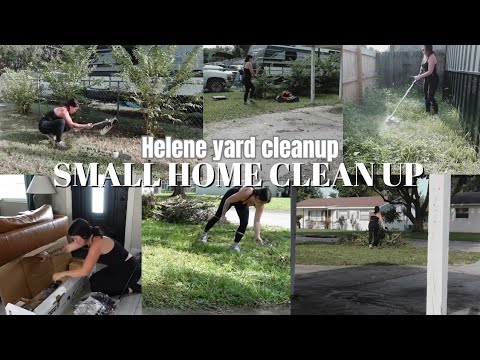 SMALL HOME CLEAN UP! Yard work after hurricane helene