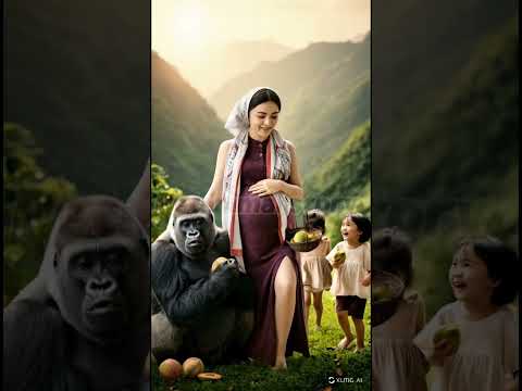 Gentle gorilla journey#viralshort #trendingshort #happy #gorilla #animallover#pregnentwomen