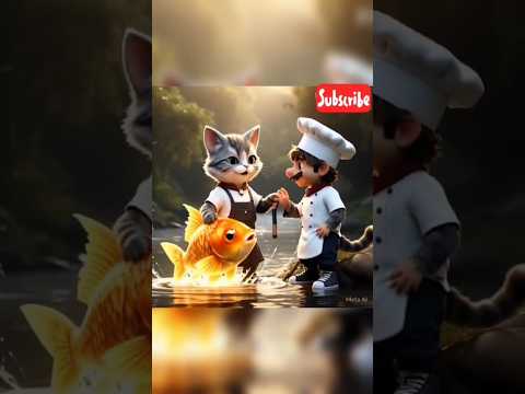 Cat catch fish for kitchen #cartoon #animation #cat #funny #talkingtom #funpage #shorts #viralshots