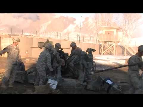 M777 howitzer DIRECT fire at mountain AFGHANISTAN 2010