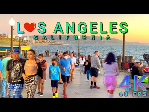 Los Angeles Redondo Beach Pier Walk, California USA 4K-UHD