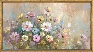 Vintage Wildflower TV Art | Pastel Floral Painting | Relaxing Floral Screensaver | 4K Frame TV Décor