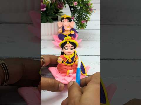 Diwali Special🪔🎇✨DIY Lotus  Lakshmi Ganesha Making With Clay 🙏🌺🥥💕#happydiwali   🙏🙏🙏