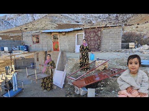 Painting the door of the house and cooking healthy food for little Parasto 😍 / Nomadic documentary